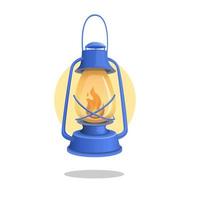 Lantern vintage for light and camping activity symbol cartoon illustration vector