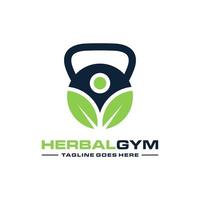 natural fitness illustration logo design vector