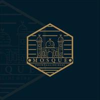 diseño de ilustración de logotipo de vector de arte de línea de mezquita