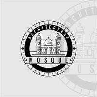mezquita línea arte vector logo vintage ilustración diseño