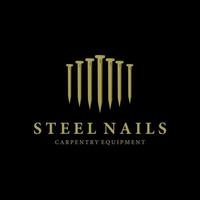 steel nails logo vintage vector illustration template design . nails logo for mining equipment concept illustration design