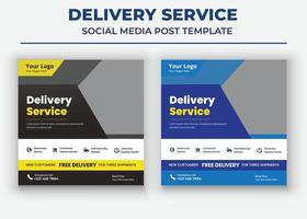 Delivery Service social media post and flyer vector