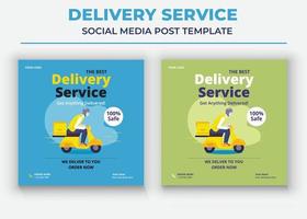 Delivery Service social media post and flyer vector