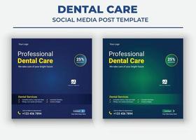 Dental Social Media Post, Health Care Social Media Templates vector