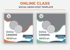 Online Business Class poster, Online Class social media post and flyer vector