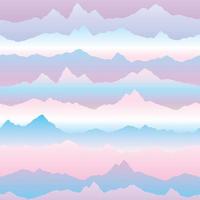 Abstract wavy mountain skyline background. Nature asian seamless pattern. Dynamic motion wave texture vector