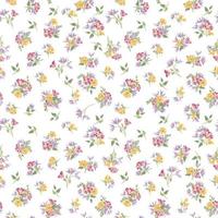 Floral seamless pattern. Flower garden ornamental white background. Flourish garden texture vector