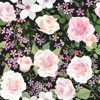 Floral seamless pattern. Garden flower rose bouquet background. vector