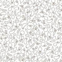 Vegetable icon seamless pattern. Healthy farm vegan food ingredient background vector