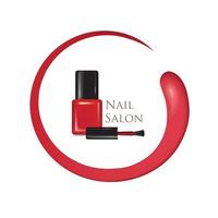 Nail beauty salon background. Manicure nail polish bottle sign. vector