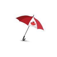 paraguas de color de la bandera de canadá. viajes canadá signo moda accesorio aislado vector