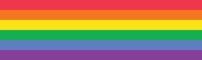 Horizontal long banner colored in rainbow LGBTQ gay pride flag colors. LGBTQ gay pride logo vector illustration. Background design for Pride Month.