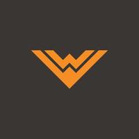 Logo letters v and w that form like a stealth plane. vector