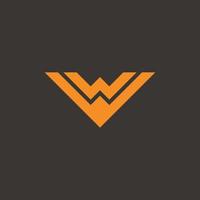 Logo letters v and w that form like a stealth plane. vector