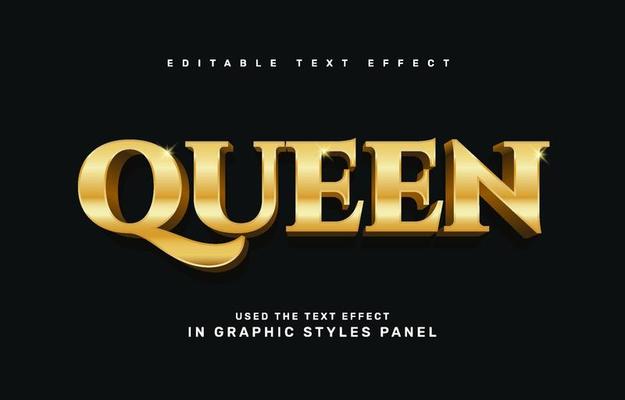 Gold Queen editable text effect template