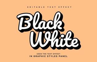 Black and white editable text effect vector