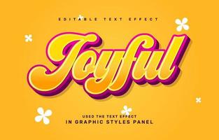 Joyful editable text effect template vector