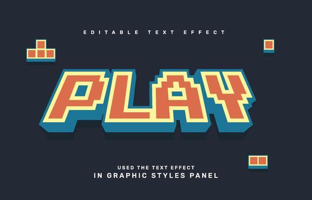 Retro Game editable text effect template