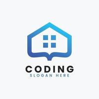 diseño de logotipo de codificación de programación moderna abstracta creativa, plantilla de logotipo de codificación de degradado colorido vector