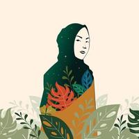 beautiful hijab illustration vector