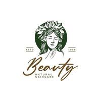 beautiful feminine hand drawn logo vector