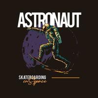 astronout skateboard with street wear layout design