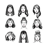 woman face illustration vector