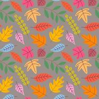 mano plana abstracta dibujar fondo de hojas de otoño. vector. vector