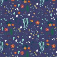 Abstract flat hand draw floral pattern background. Vector. vector