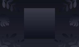 Abstract black frame on the center with leaves background. vector