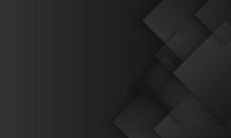 Black and gray background with geometric square overlapping and shadow paper style. vector