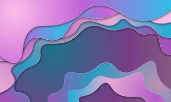 Abstract blue ,purple and pink gradient in paper cut style. vector