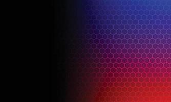 Abstract blue, red and black gradient hexagonal technology background. vector