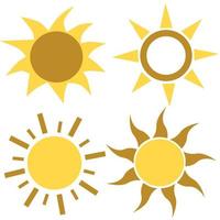 Abstract Simply Sun Icon Sign Collection Set vector