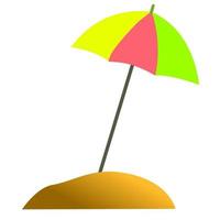 Beach umbrella flat style. vector