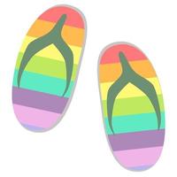 Colorful rainbow slipper. vector