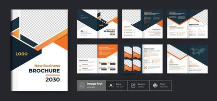 Pages business brochure template layout design modern colorful shape business brochure theme vector