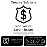 Shield Dollar icon Vector EPS 10