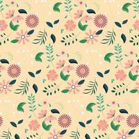 Abstract flat hand draw floral pattern background. Vector. vector