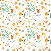 Abstract flat hand draw floral pattern background. Vector. vector