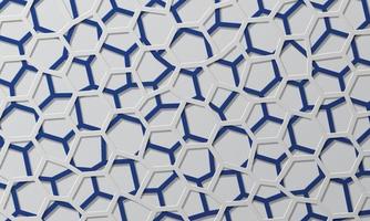 Abstract blue and white geometric line overlapping layer background.