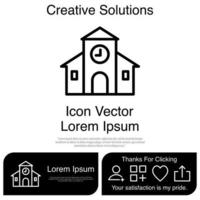 School Building icon Vector EPS 10