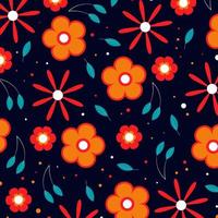 Abstract flat hand draw floral pattern background. Vector. vector