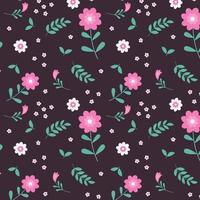 Abstract flat hand draw floral pattern background. Vector. vector