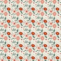 Abstract flat hand draw floral pattern background. Vector. vector