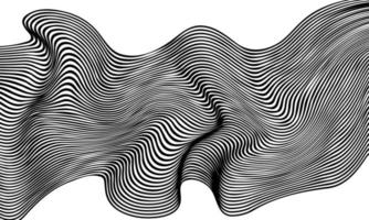 Abstract black and white wave lines background. Vector. vector