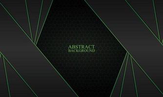 Abstract black stripes overlapping with green lines background. vector