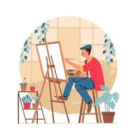 Male Art Painter Concept vector