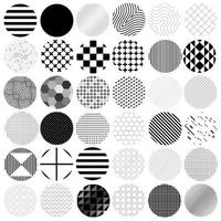 36 pcs different circles with different patterns - Vector