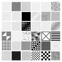 36 pcs different squares with different patterns - Vector